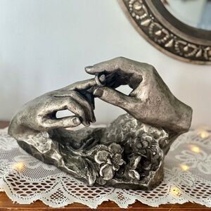 Romantic Vintage Sculpture Austin Productions “The Ring” 1980 Hands Holding Ring